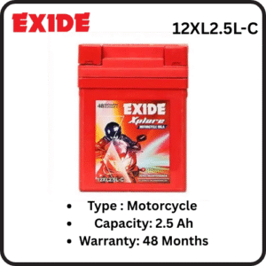 EXIDE MOTORCYCLE BATTERY - 12XL2.5L-C